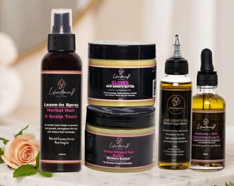 Bundel met haarboter en olie