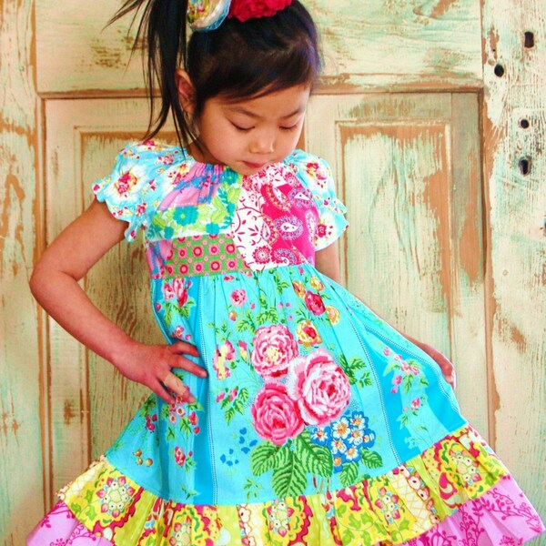 NEW Color Splash Peasant Dress