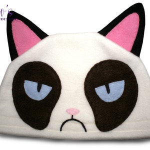 Fleece Character Hat - Grumpy Cat - Fleece Hat - Super Cozy Beanie