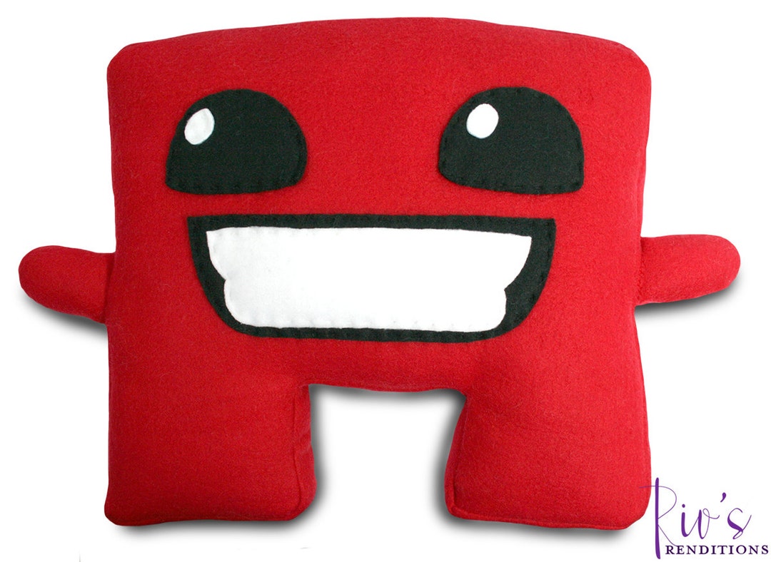 Super Meat Boy Plush / Fleece Plush Toy / Fleece Stuffed Toy / Video Game Characters Etsy