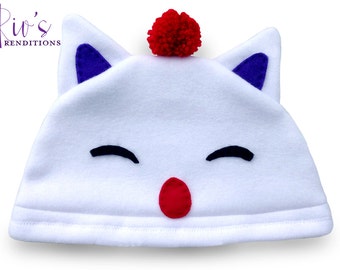 Final Fantasy - Moogle Hat / Fleece Hat / Winter Hat / Final Fantasy Hat / Moogle Hat / Video Game Characters