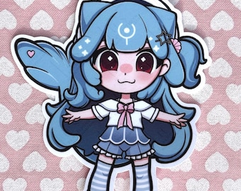 Bao the Whale Chibi Sticker / 3 Inch Vinyl Sticker / vtuber Sticker