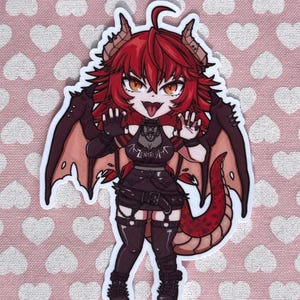 Zentreya Rockstar Dragon VShojo Sticker / 3 Inch Vinyl Sticker / vtuber Sticker