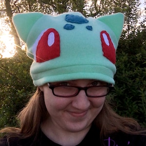 Fleece Pokemon Hat Bulbasaur Fleece Hat Super Cozy Beanie image 3