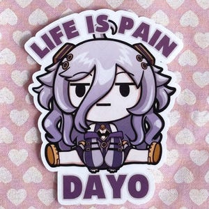 Henya the Genius Life Is Pain Dayo VShojo / 3 Inch Vinyl Sticker / vtuber Sticker