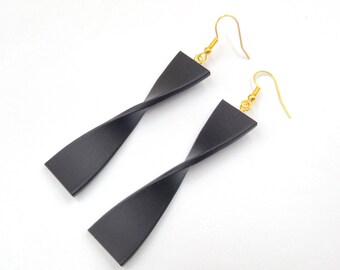 Infinity Twist Ohrringe | Leichte geometrische Hängeohrringe | Moderner minimalistischer Statement-Schmuck | 3D-gedruckte Ohrringe
