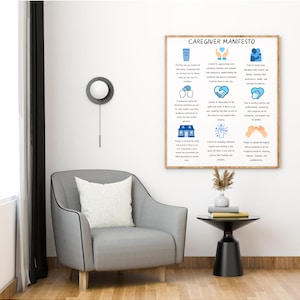 Caregiver Manifesto, Caregiver Gift, Caregiver print, mental health, wall art, Digital print, instant download