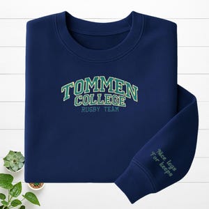 Boys of Tommen Embroidered Sweatshirt, College Vibes Hoodie, Johnny Kavanagh Stitch Crewneck, Literary Gift Idea