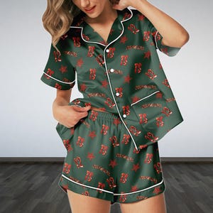 Showgirl Short Satin Pajamas Set, TS 12 Tour Pajamas, In My Showgirl Satin Sleepwear, That Show Business Pajamas For Fan