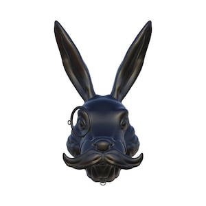 Wise Rabbit Head Wall Hanging – 3D Printed Modern Animal Decor | Woodland Nursery | Minimalist Home Accent