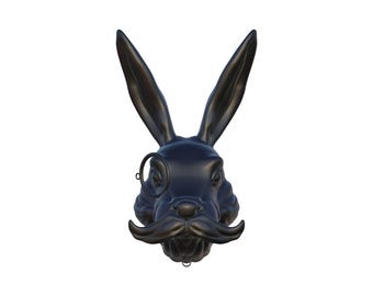 3D Printed Rabbit Head Wall Decor – Modern Minimalist Animal Art