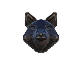 3D Printed Fox Head Wall Hanging: Modern Geometric Decor
