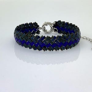 Miyuki Half Tila Beaded Bracelet Handmade Jewelry Gift for Her Adjustable Bracelet Rhodium Plated Jewelry