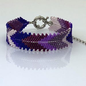 Miyuki Beaded Bracelet Handmade Jewelry Gift for Her Adjustable Bracelet Rhodium Plated Jewelry