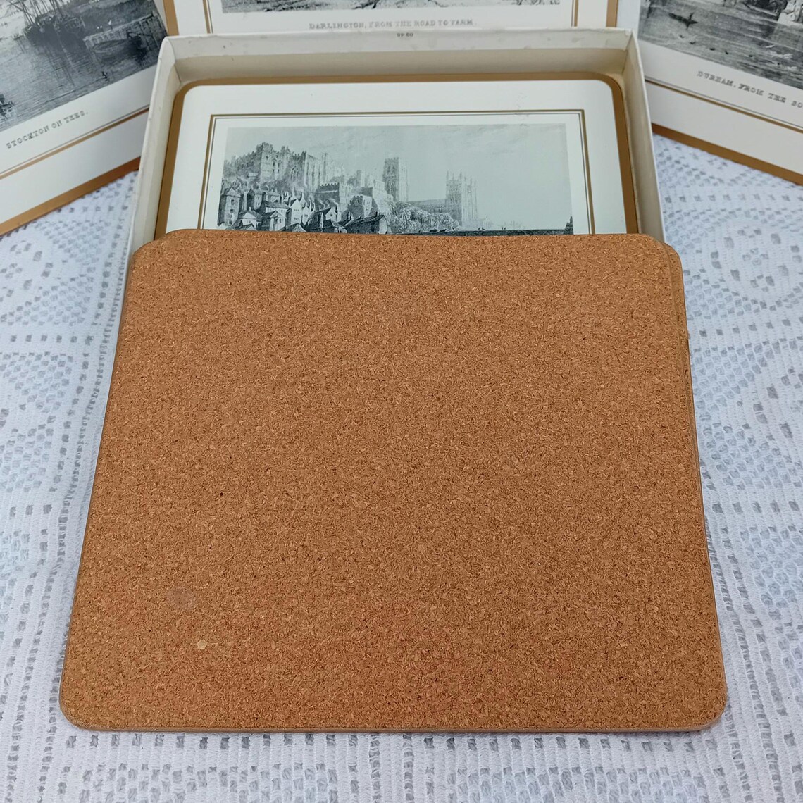 Pimpernel Lot de 6 Sets de Table avec Dos en liège Classique, en MDF