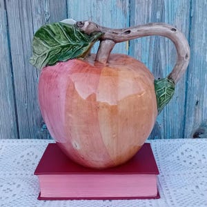 Apple Shapes Majolica Style Handpainted both Functional and Decorative Pitcher| Jug