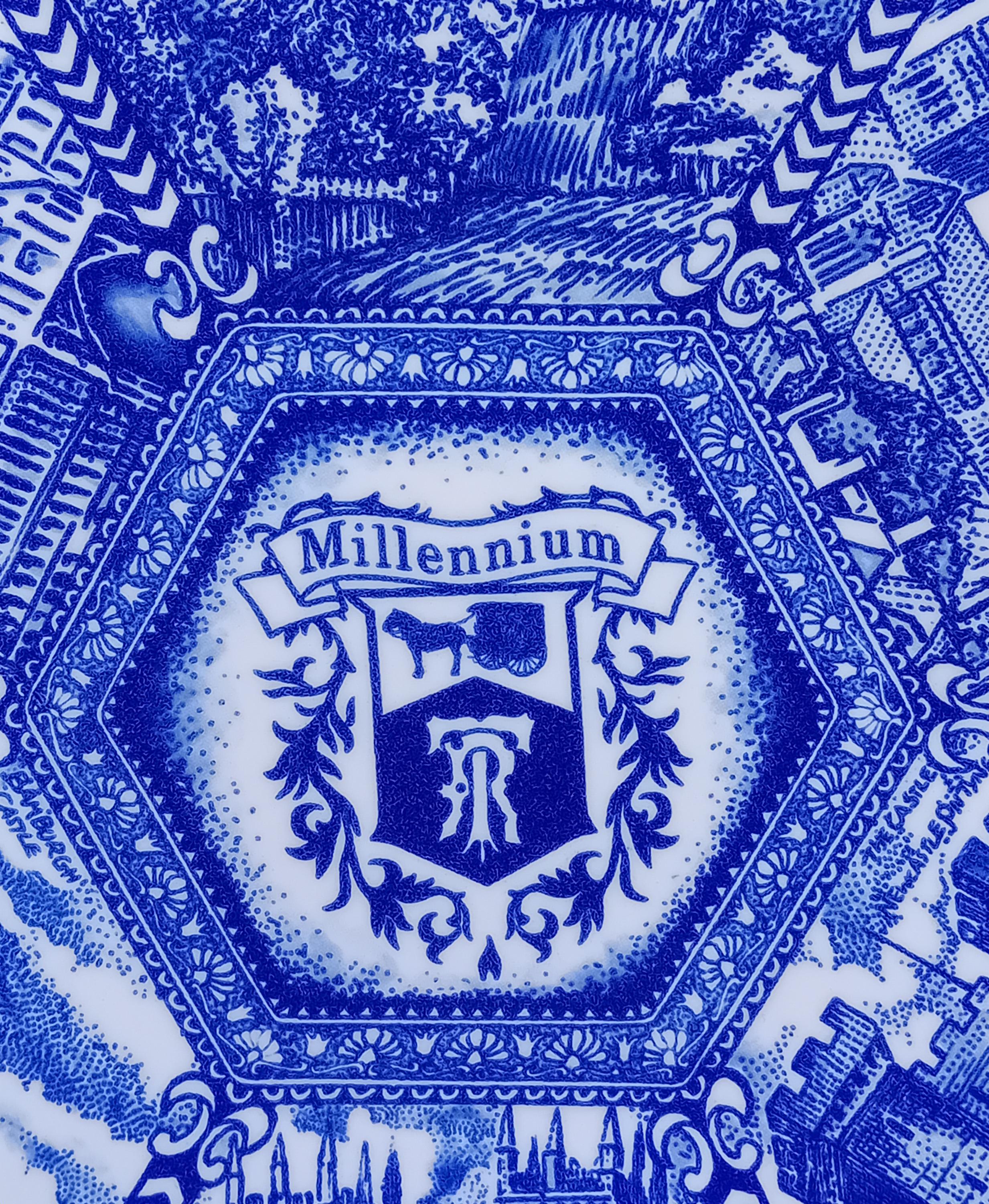 Ringtons Wade Millennium Hexagonal Plate Made in 2000. It is Blue