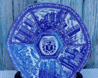 Ringtons Blue & White 2000 Millennium Plate | Hexagonal Vintage