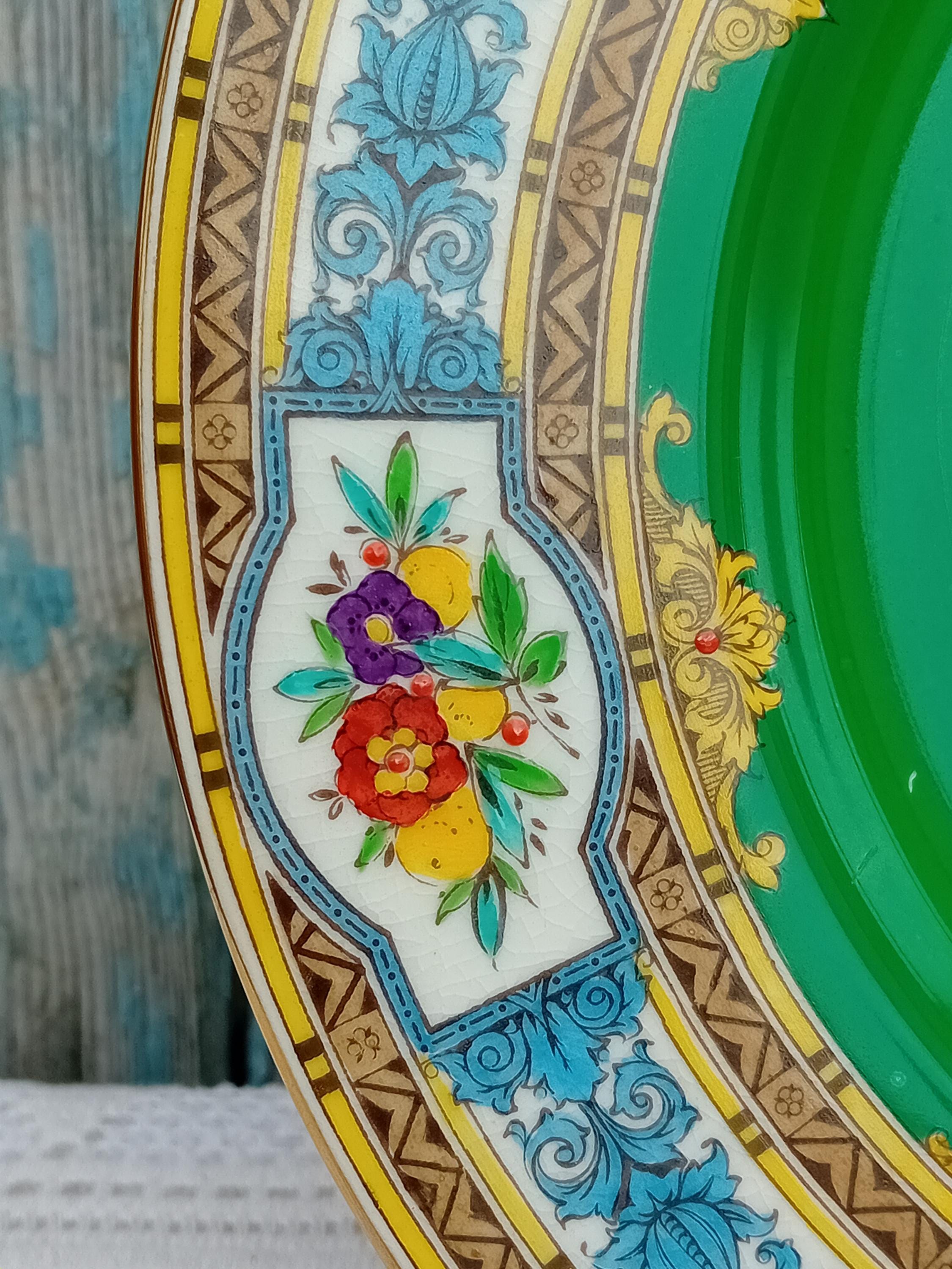 Minton Buckingham Raised Enamel Blue and Green Oak Leaf Pattern - Etsy