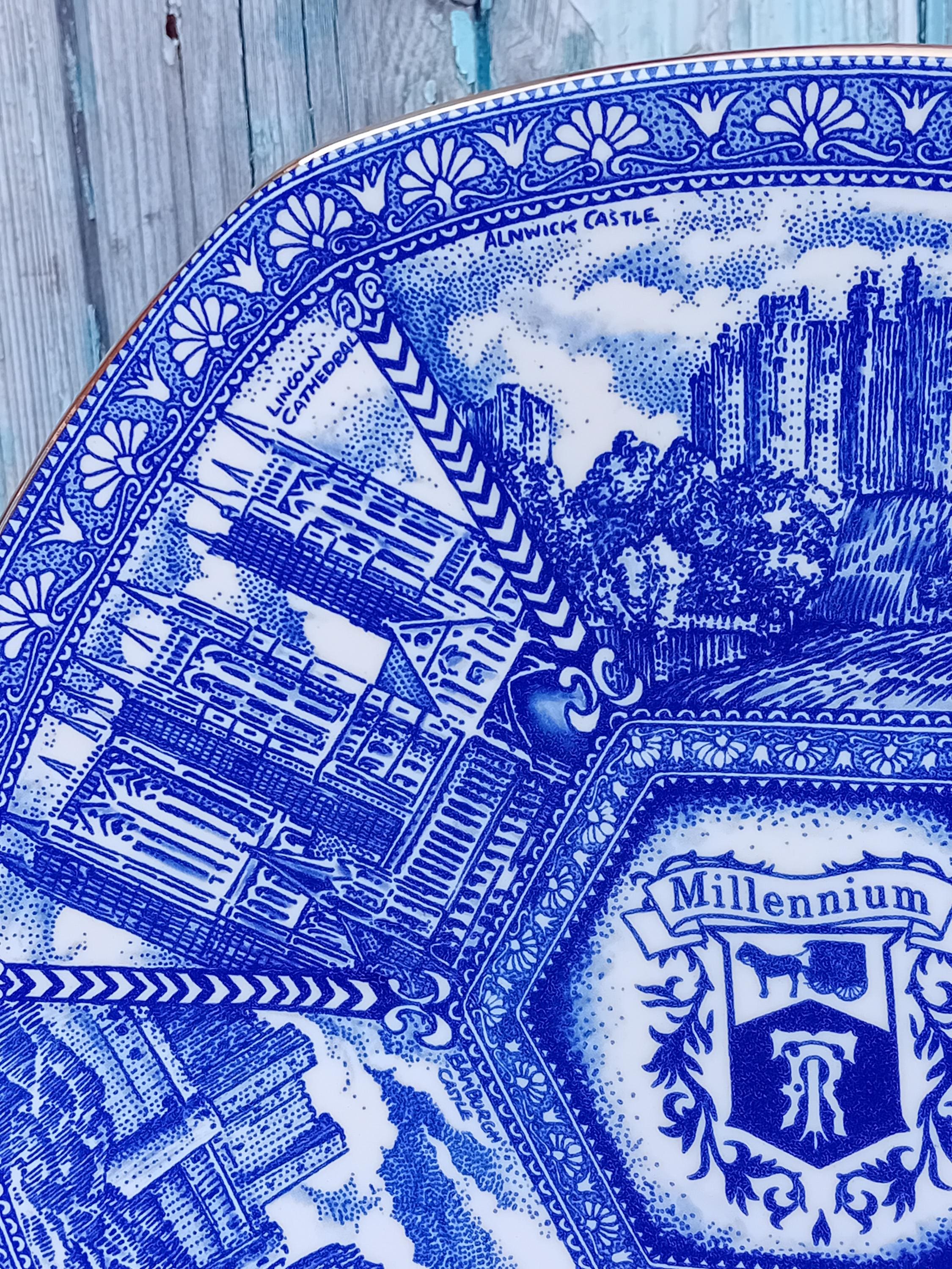 Ringtons Wade Millennium Hexagonal Plate Made in 2000. It is Blue