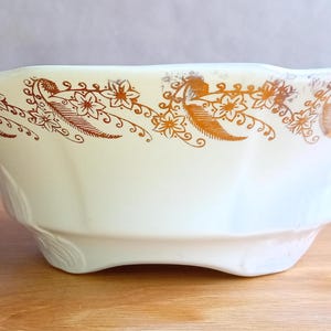 Alfred Meakin Tureen- Vintage Cream and Gold Gilt Casserole ,Vegetable, Bowl, Serving Dish with NO lid
