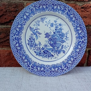 English Ironstone Blue and White Transferware  Plate 10&quot;