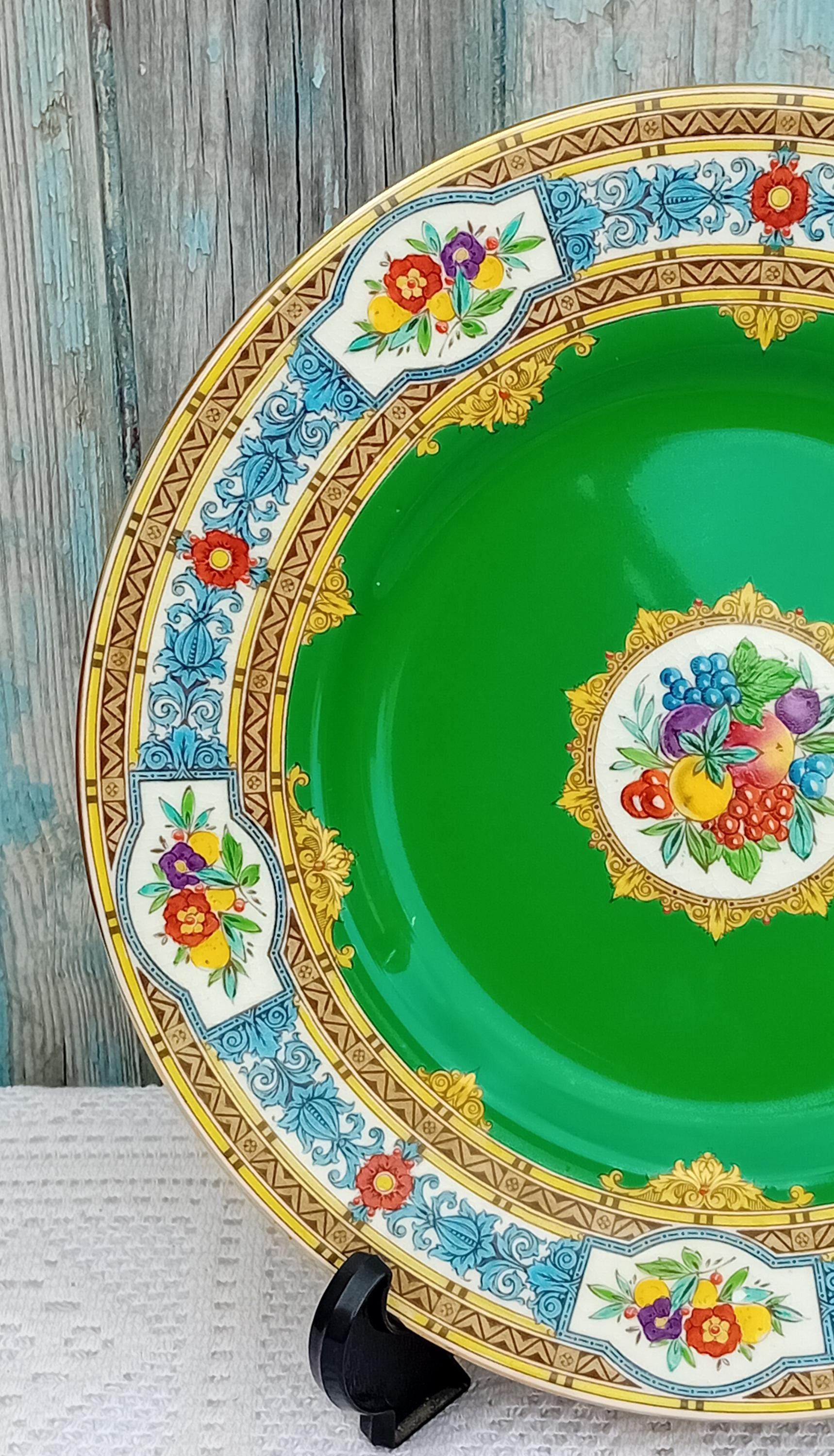 Minton Buckingham Raised Enamel Blue and Green Oak Leaf Pattern - Etsy