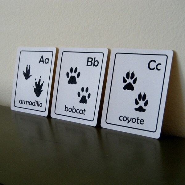 Animal Tracks ABC Flash cards
