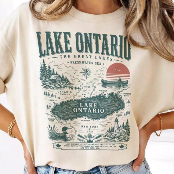 Lake Ontario Fresh Water T-Shirt, Vintage Lake Ontario Tee