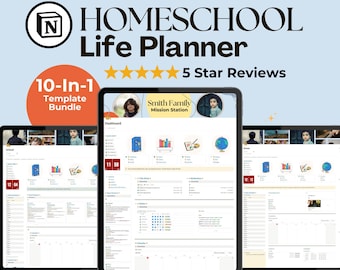 Plantilla de planificador digital de educación en el hogar de Notion Plantilla de planificador de lecciones de educación en el hogar para niños Planificador de educación en el hogar de Notion Idea de regalo para mamá que educa en el hogar