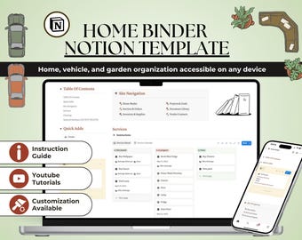 Handleiding voor huiseigenaar Notion-sjabloon Nieuwe woning Estateplanner Toestel Garantiepapieren Verhuurder Vakantiehuis Bindmiddel Huisverkoop Cadeau-idee