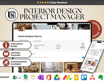 Interior Design Project Manager Notion Template For Interior Design Team Site Interior Design Service Project Board Interior Design Template