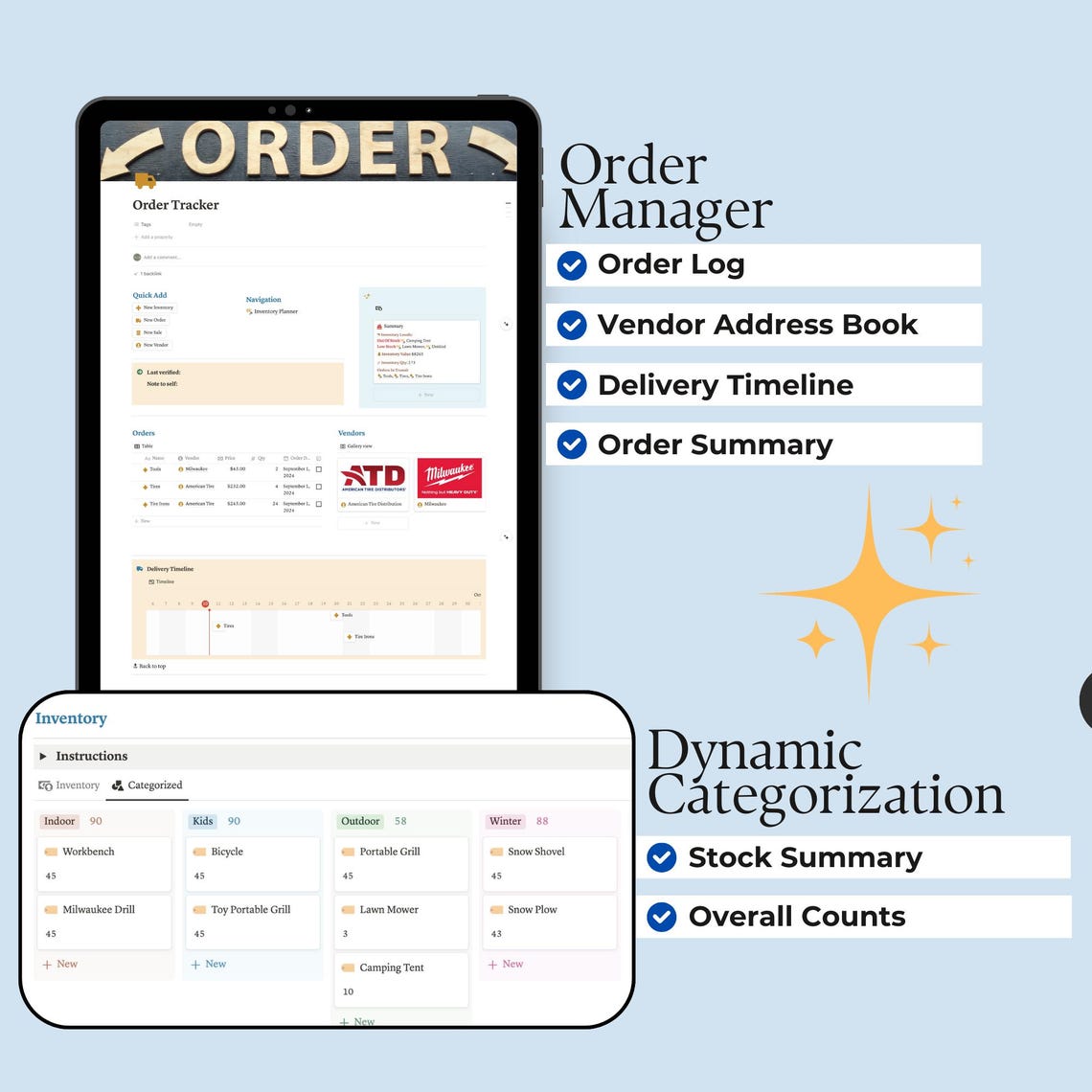 Order Tracker for Notion Order Template With Supply Order Book Order ...