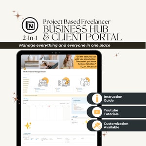 Freelancer Project Dashboard and Client Portal Notion Template Project Manager Services Business Manager and Client Dashboard Notion Planner