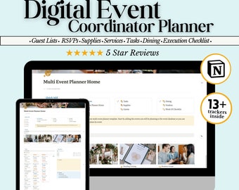 Event Planner Notion Template Event Venue Coordinator Guest Tracker Virtual Event Producer Communication Log Event Organizer Gift Idea