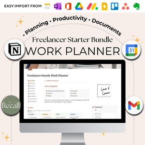 Freelance Notion Work Planner Starter Bundle Freelance Time Tracker Work Freelance Bookkeeping Notion Freelancer Template Freelancer CRM