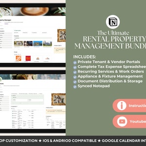 Landlord Rental Property Manager Notion Real Estate Business Manager Template Landlord Business Manager Template Property Management Bundle