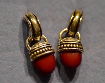 Avon Drop Earrings with Garnet Colored Accents
