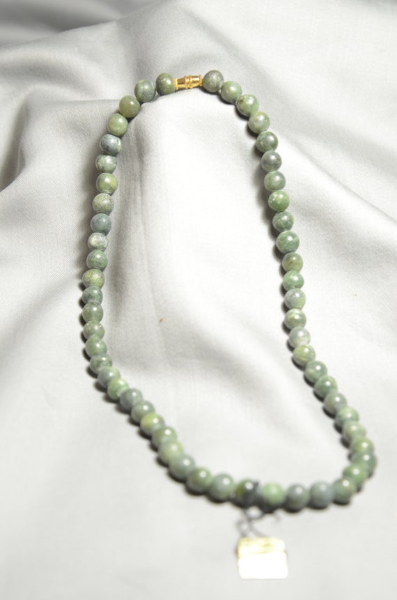 Vintage Genuine Jade 10mm Necklace