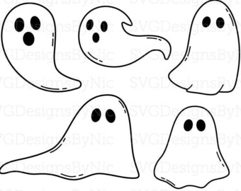 Geister SVG, Halloween, süße Geister, unheimlich lustig, Dekoration, Cricut SVG, Png, Jpeg, Eps, Dxf, Silhouette, Vektor digitaler Download