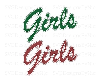 Girls SVG, Retro T-shirt Design, Cricut Silhouette, Svg, Eps, Png, Jpeg, Dxf, Vector Digital Download
