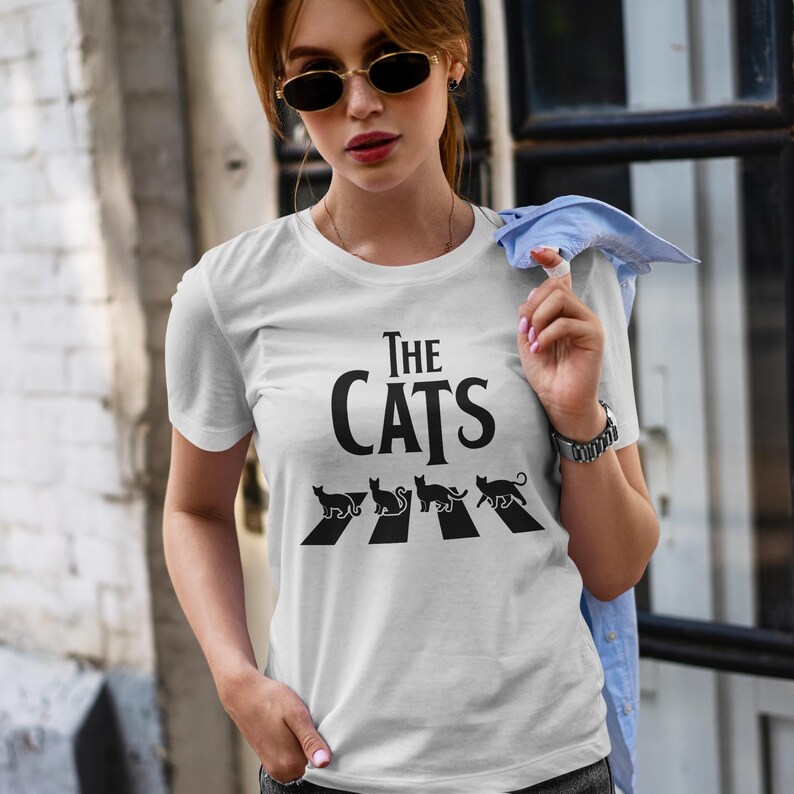 Cats T-shirt Shirt Gift Cat Lover Fan Crosswalk Beatles Funny SVG PNG Cricut Cut File