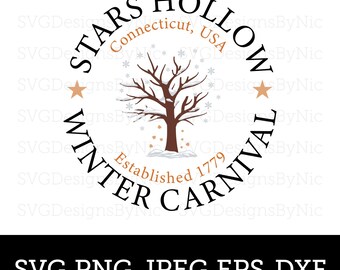 TV Show Inspired SVG, Winter Carnival Festival, Town Square, Stars Hollow, Cricut SVG, Png, Jpeg, Eps, Dxf, Vector Digital Download