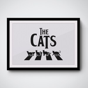The Cats Beatles Funny Poster Picture Cat Mom Cat Dad Funny Design Feline SVG PNG Cricut Cut File