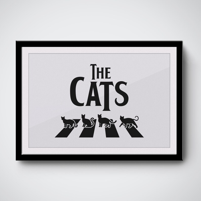 The Cats Beatles Funny Poster Picture Cat Mom Cat Dad Funny Design Feline SVG PNG Cricut Cut File