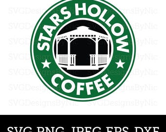 Stars HollowSVG, Coffee Shop, Luke's, Town Square, Cricut SVG, Png, Jpeg, Eps, Dxf, Silhouette, Digital Download