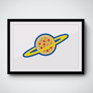 Pizza Planet SVG Cartoon Clipart Funny Pizza Food SVG PNG Poster Frame