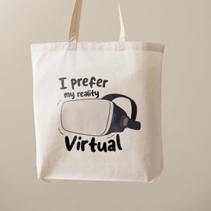 Virtual Reality Tote Bag Gift VR Headset Gamer Gaming SVG PNG Cricut
