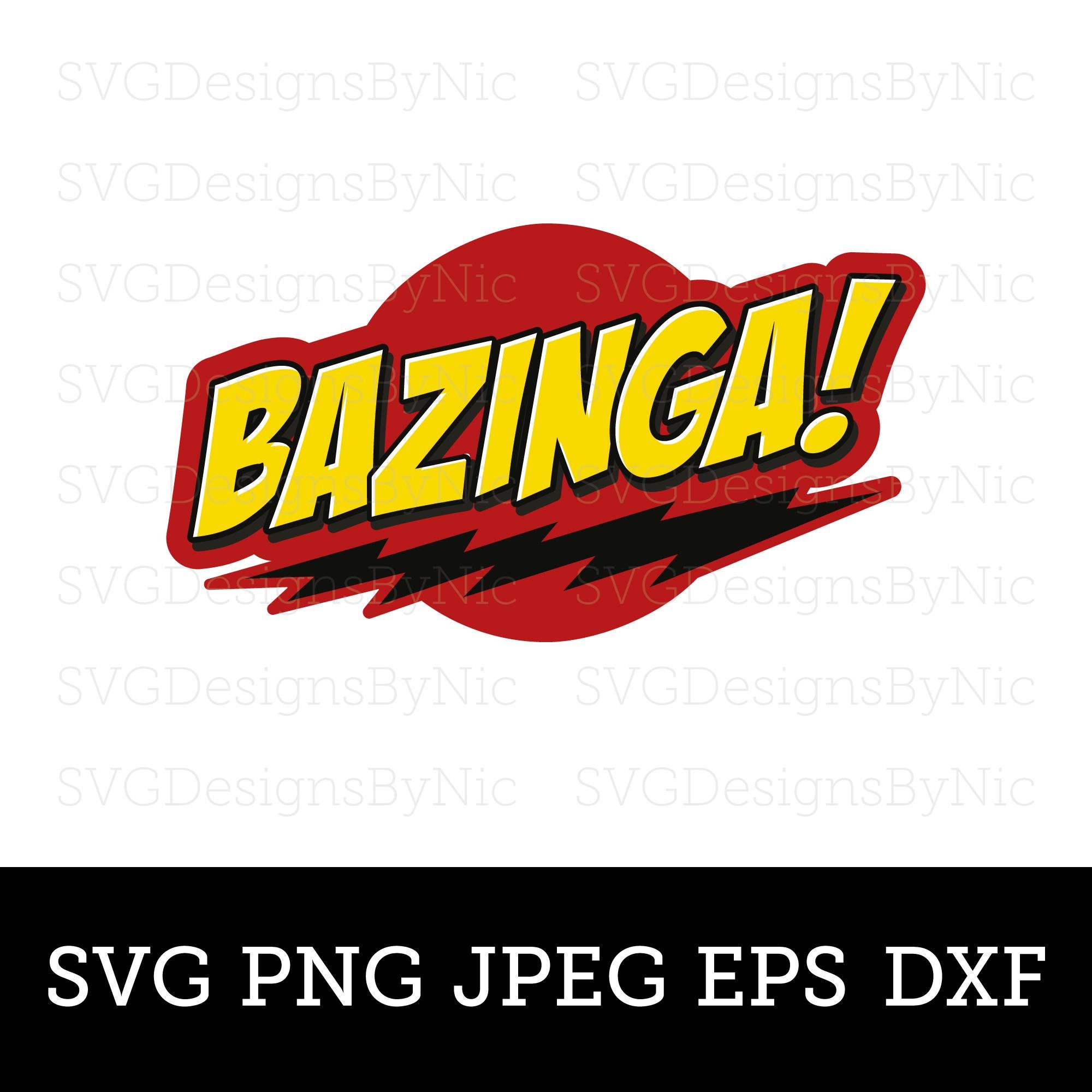 Bazinga SVG, Big Bang SVG, Sheldon Quote, Funny Artwork, Clipart Design, Cricut Silhouette, Svg, Eps, Png, Jpeg, Dxf, Digital Download