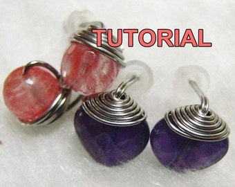 WIRE JEWELRY TUTORIAL - Top Wrapped Stud Earrings